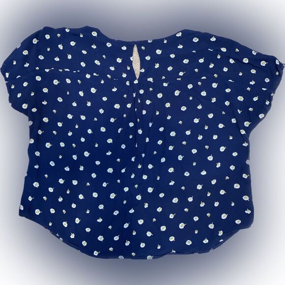 Madewell Rhyme Top in Daisy Dots Size Small Navy Blue - Picture 2 of 5